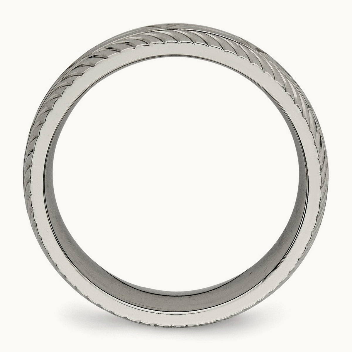 Polished Diamond Cut Band — 7mm