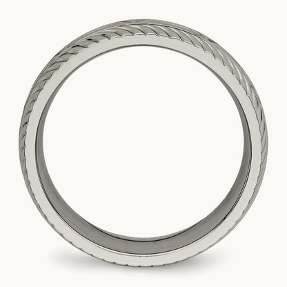 Polished Diamond Cut Band — 7mm