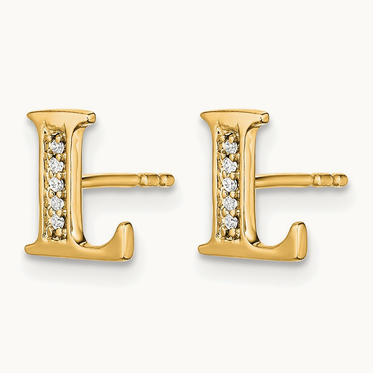 Diamond Earrings — 14K Yellow Gold, 8mm, L