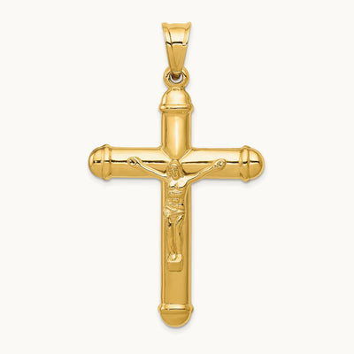 Reversible Crucifix Pendant — 14K Yellow Gold, 56mm