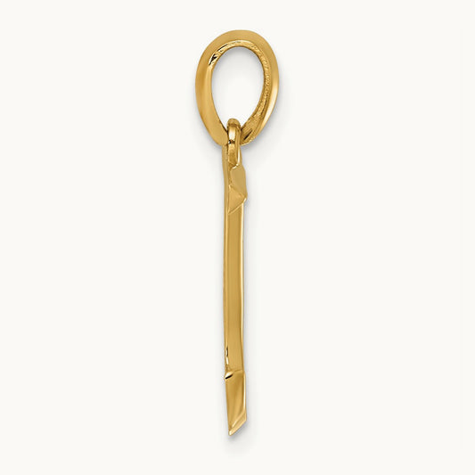 Fancy Letter J, 14K Yellow Gold