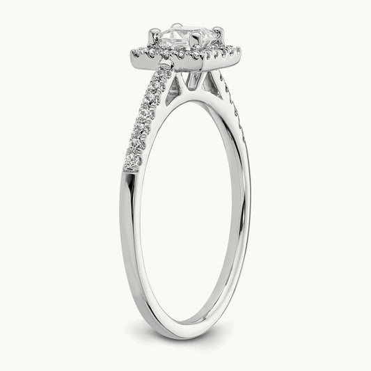 Princess Semi-Mount Square Halo Engagement Ring, 0.25-0.50 ct tw