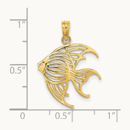 Cut-Out Angelfish Charm — 14K Yellow Gold, 17.1mm