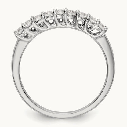 9-Stone Diamond Band, 14K White Gold