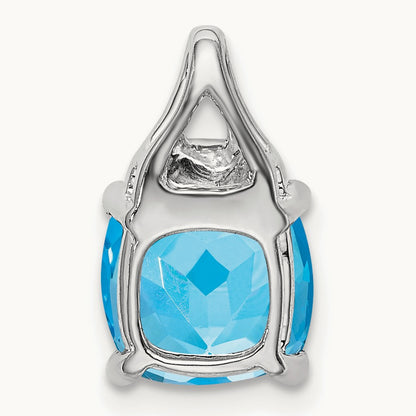 Cushion Blue Topaz and Diamond Pendant — photo set