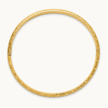 Satin D/C Hinged Bangle, 6.20mm, 14K