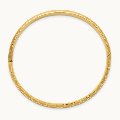 Satin D/C Hinged Bangle, 6.20mm, 14K