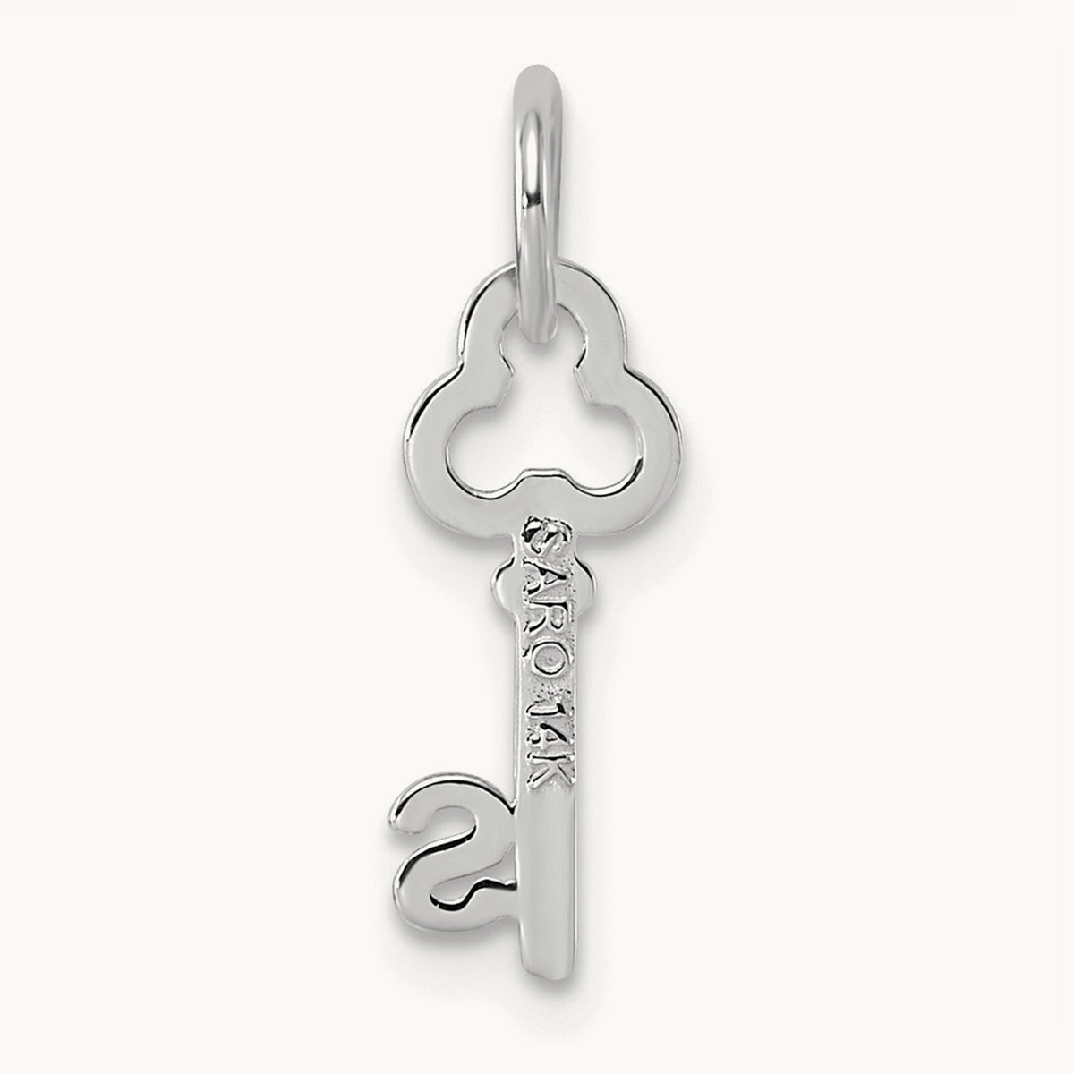 Key Initial Charm — 14K White Gold, S