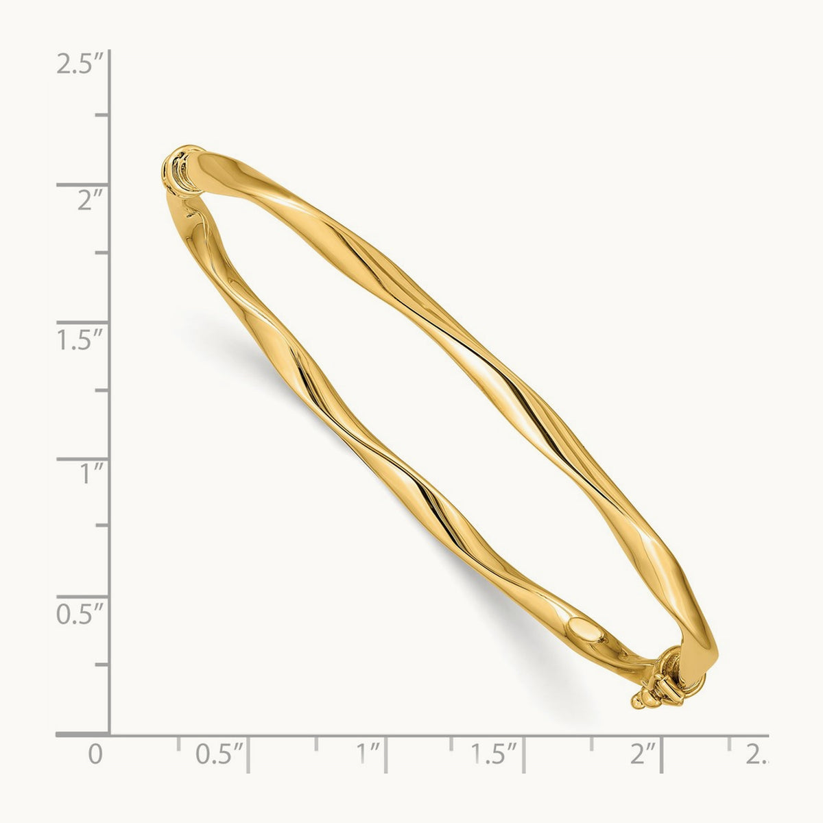Twisted Tube Hinged Bangle, 14K
