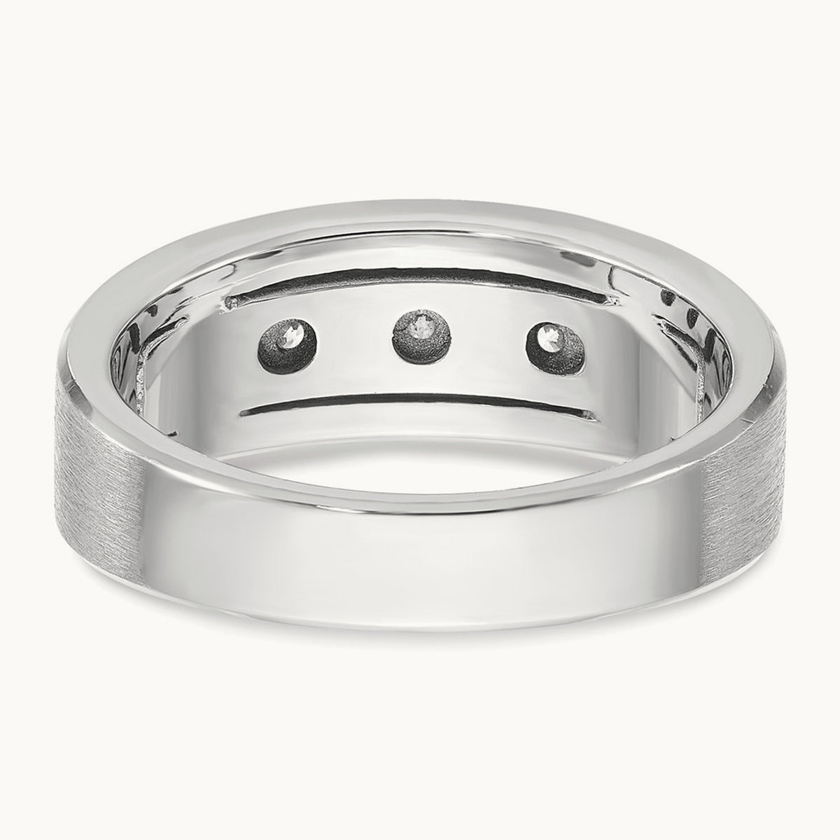 WG IBGoodman Men's Polished/Satin/Antiqued Diamond Complete Ring, 14K