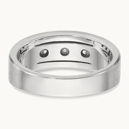 WG IBGoodman Men's Polished/Satin/Antiqued Diamond Complete Ring, 14K