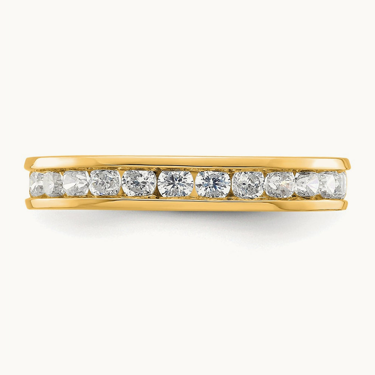 Polished Channel Set Diamond Eternity Band, 1.00 ct tw — 14K Yellow Gold