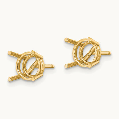 Round Earring Mountings, 7mm, 14K