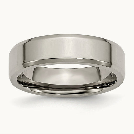 Polished Beveled Edge Band — 6mm