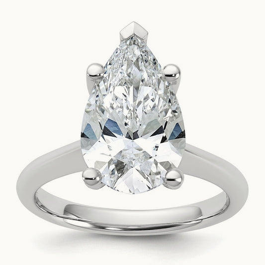 Pear 8X Ring, 4.00 ct tw Lab-Grown Diamond — 14K White Gold