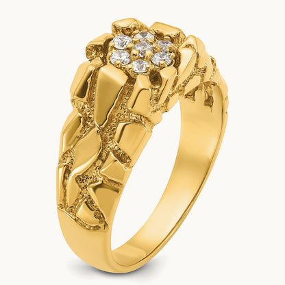 IBGoodman Men's Cluster Diamond Nugget Complete Ring, 14K