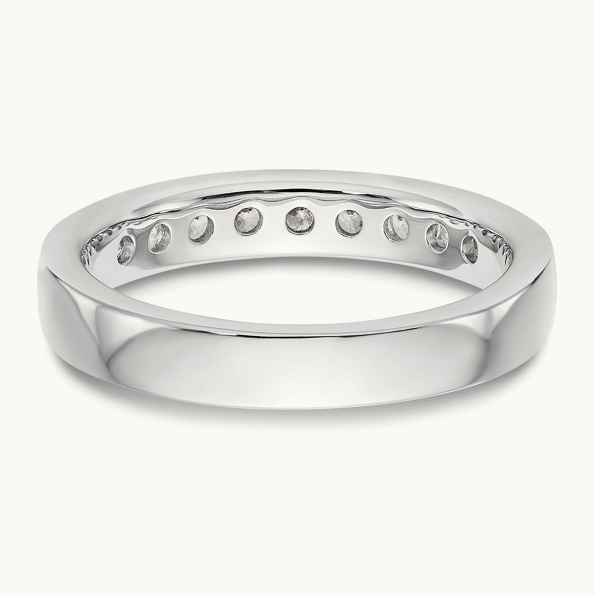 9- Stone Ladies Band Mounting, 2.4mm, 14K White Gold