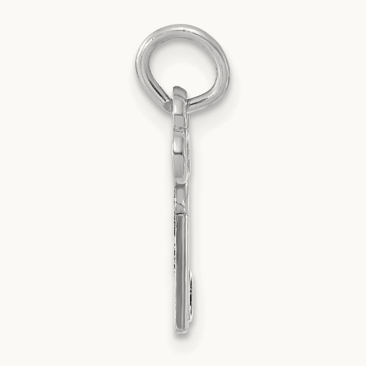 Key Initial Charm — 14K White Gold, O