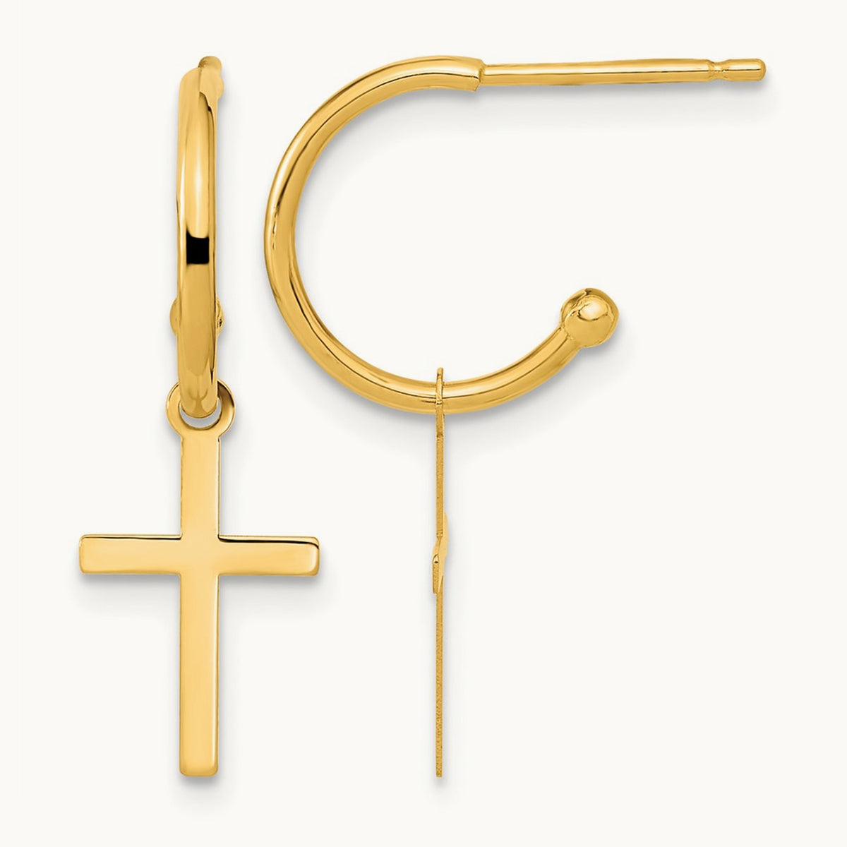 Polished Cross Dangle Earrings — photo set