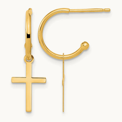 Polished Cross Dangle Earrings — photo set