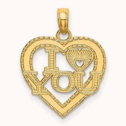 I HEART YOU Charm, 14K