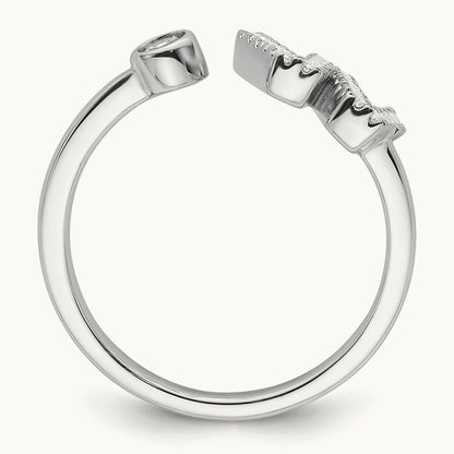 Initial W Adjustable Ring, 0.25 ct tw Lab-Grown Diamond