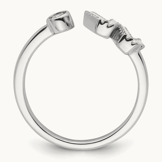 Initial W Adjustable Ring, 0.25 ct tw Lab-Grown Diamond