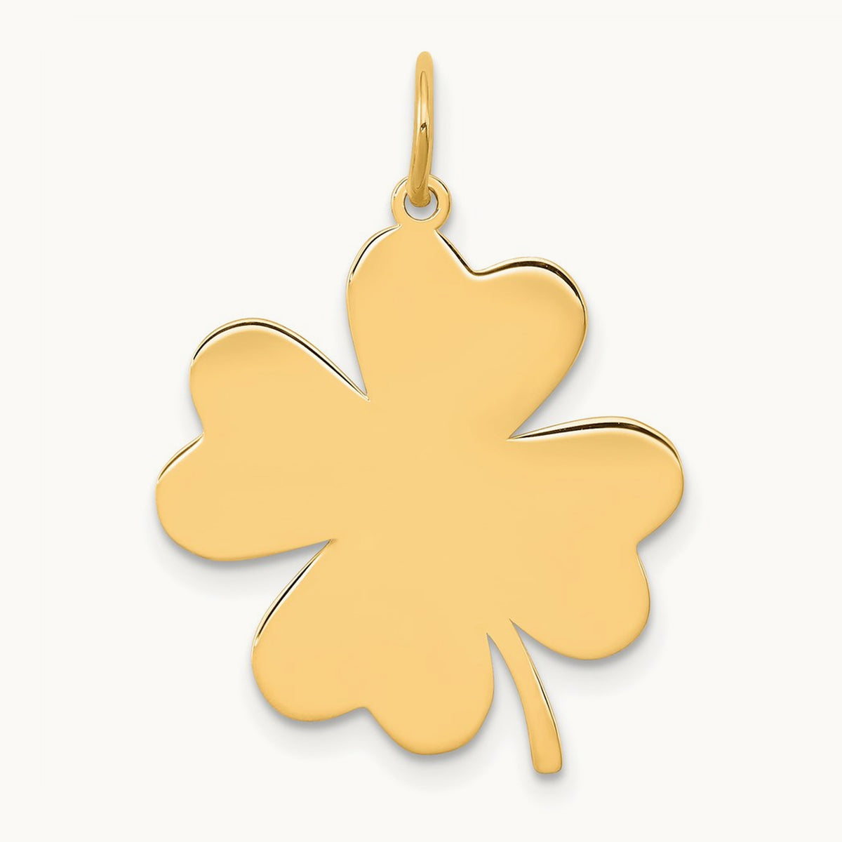 Plain .018 Gauge Engravable Clover Disc Charm — 27mm