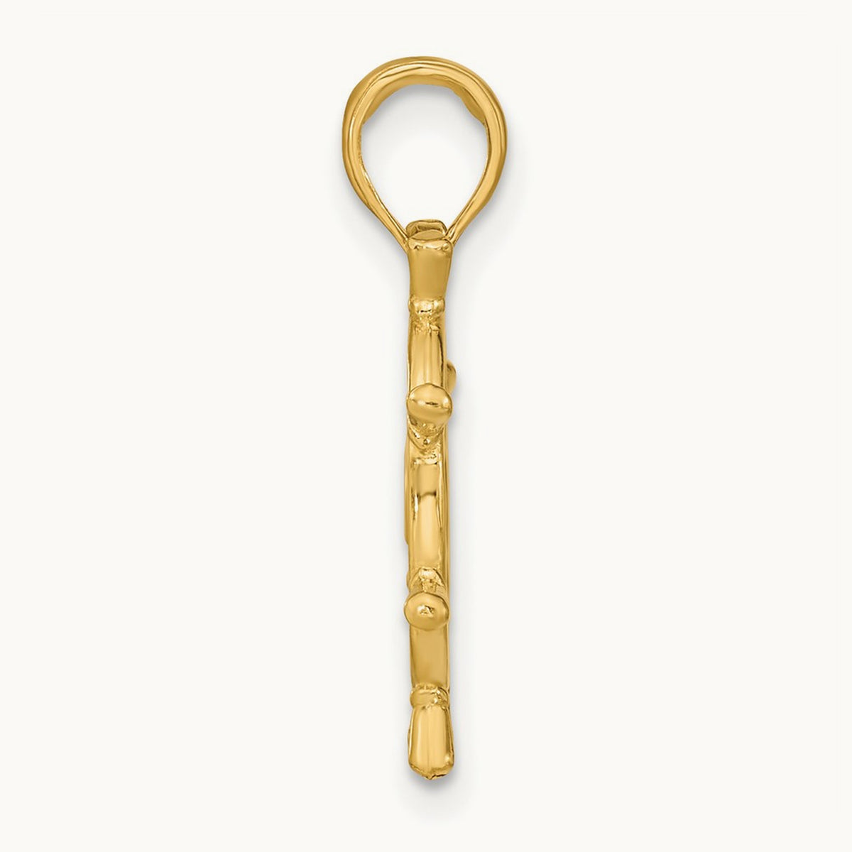 3-D Ships Wheel Charm — 14K Yellow Gold