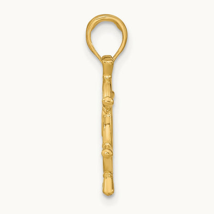 3-D Ships Wheel Charm — 14K Yellow Gold