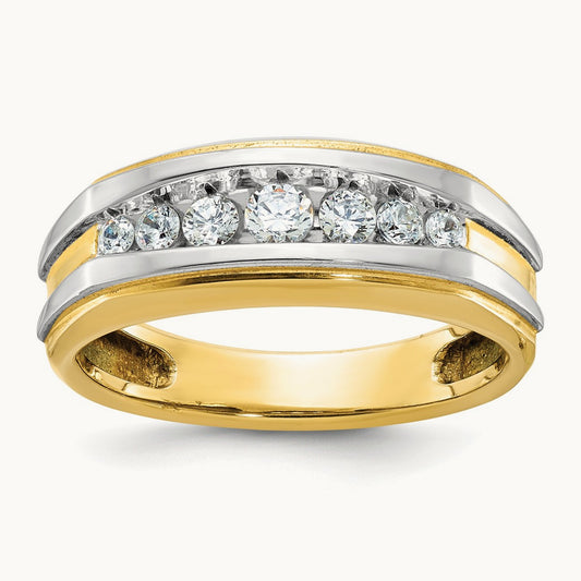 w/ IBGoodman Men's Polished 7-Stone Diamond Ring — photo set