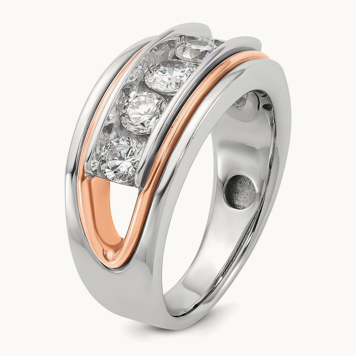 5 Stone Men's Ring, 1.50 ct tw Lab-Grown Diamond