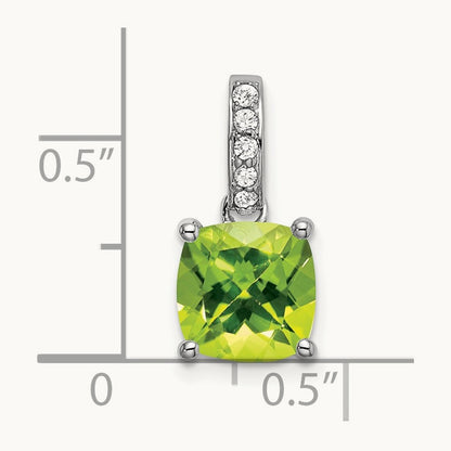 Cushion Peridot and Diamond Pendant — photo set