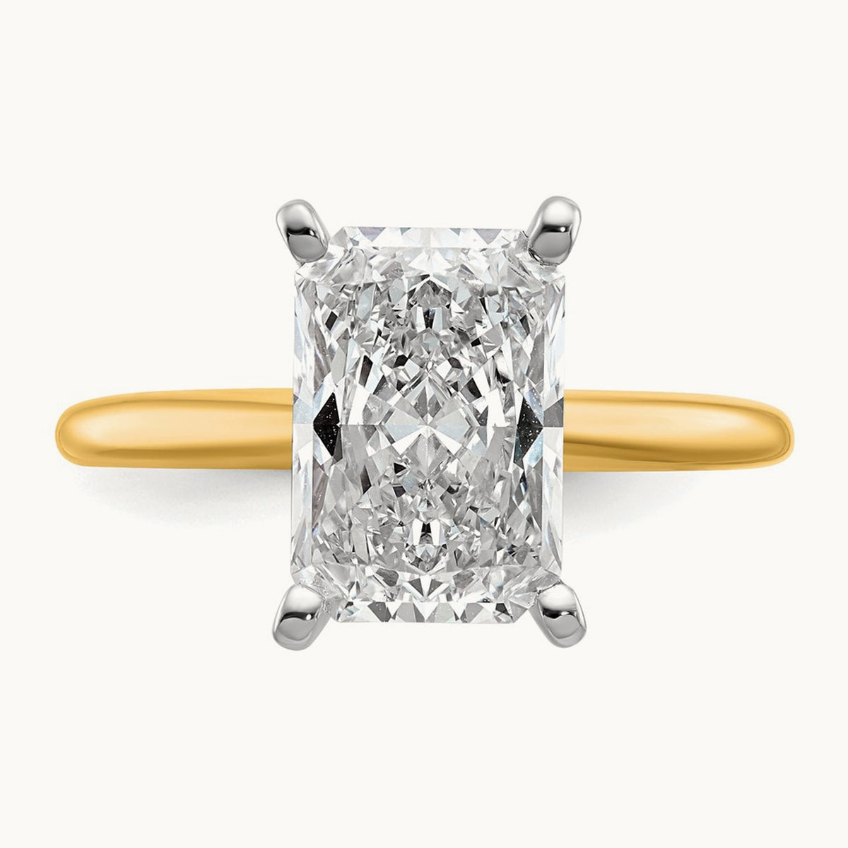 Radiant Solitaire Engagement Ring, 0.50-5.00 ct tw Lab-Grown Diamond — 3 ct, 14K Two-Tone