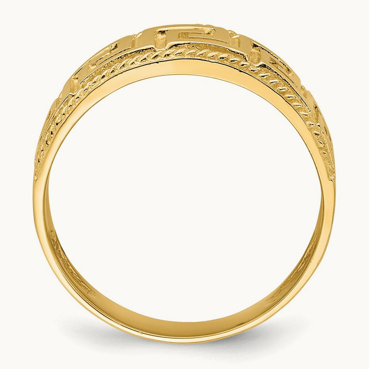 Greek Key Pattern Dome Ring, 14K