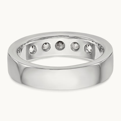 Setting: 5- Stone Closed Channel Band Mounting, 3.8mm — 14K White Gold