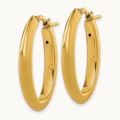 Polished Oval Hoop Earrings — 30.35mm