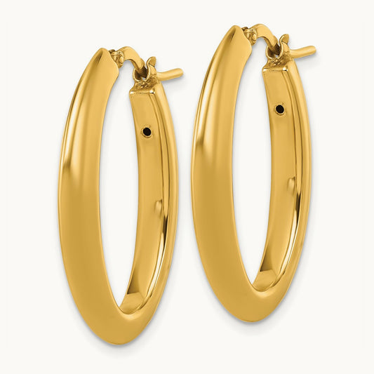 Polished Oval Hoop Earrings — 30.35mm