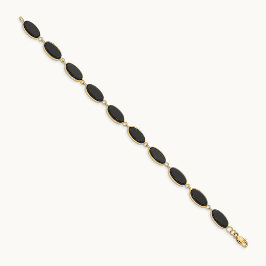 Onyx 7.25in Bracelet, 14K