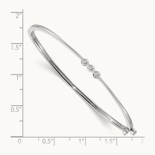 A Diamond Hinged Bangle, 14K White Gold