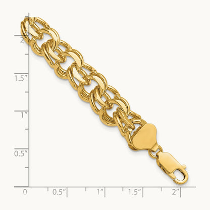 Double Link Charm Bracelet, 14K