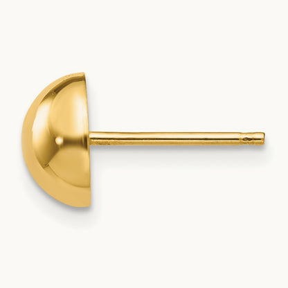 Single Polished Half Ball Post Earring — 8mm