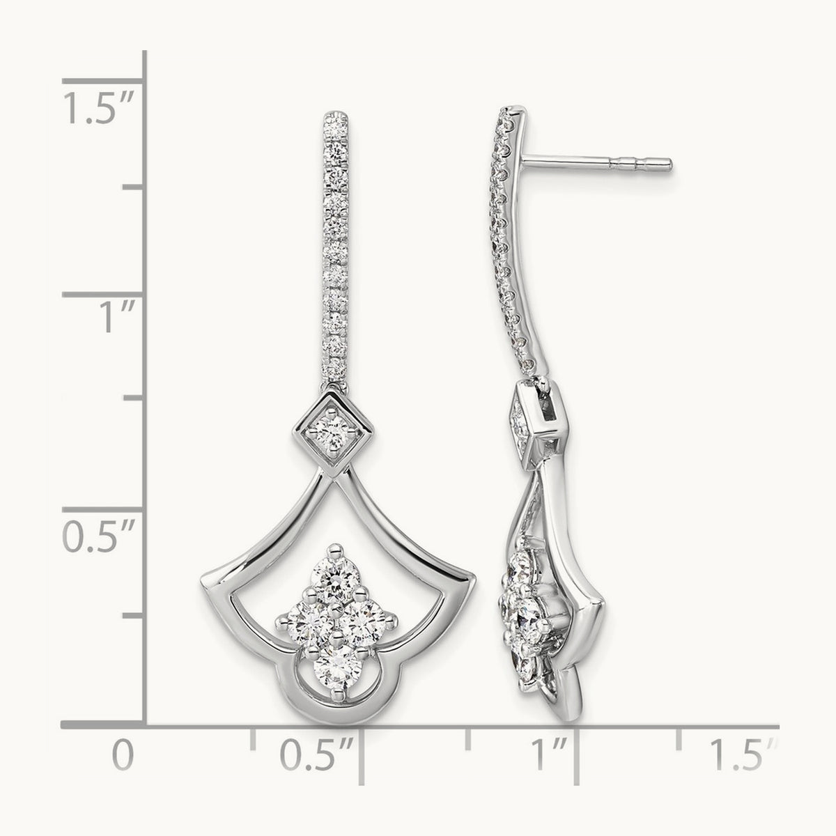 Post Dangle Earrings, 1.00-1.50 ct tw Lab-Grown Diamond