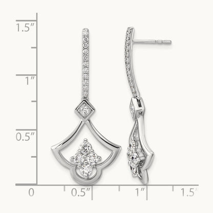 Post Dangle Earrings, 1.00-1.50 ct tw Lab-Grown Diamond