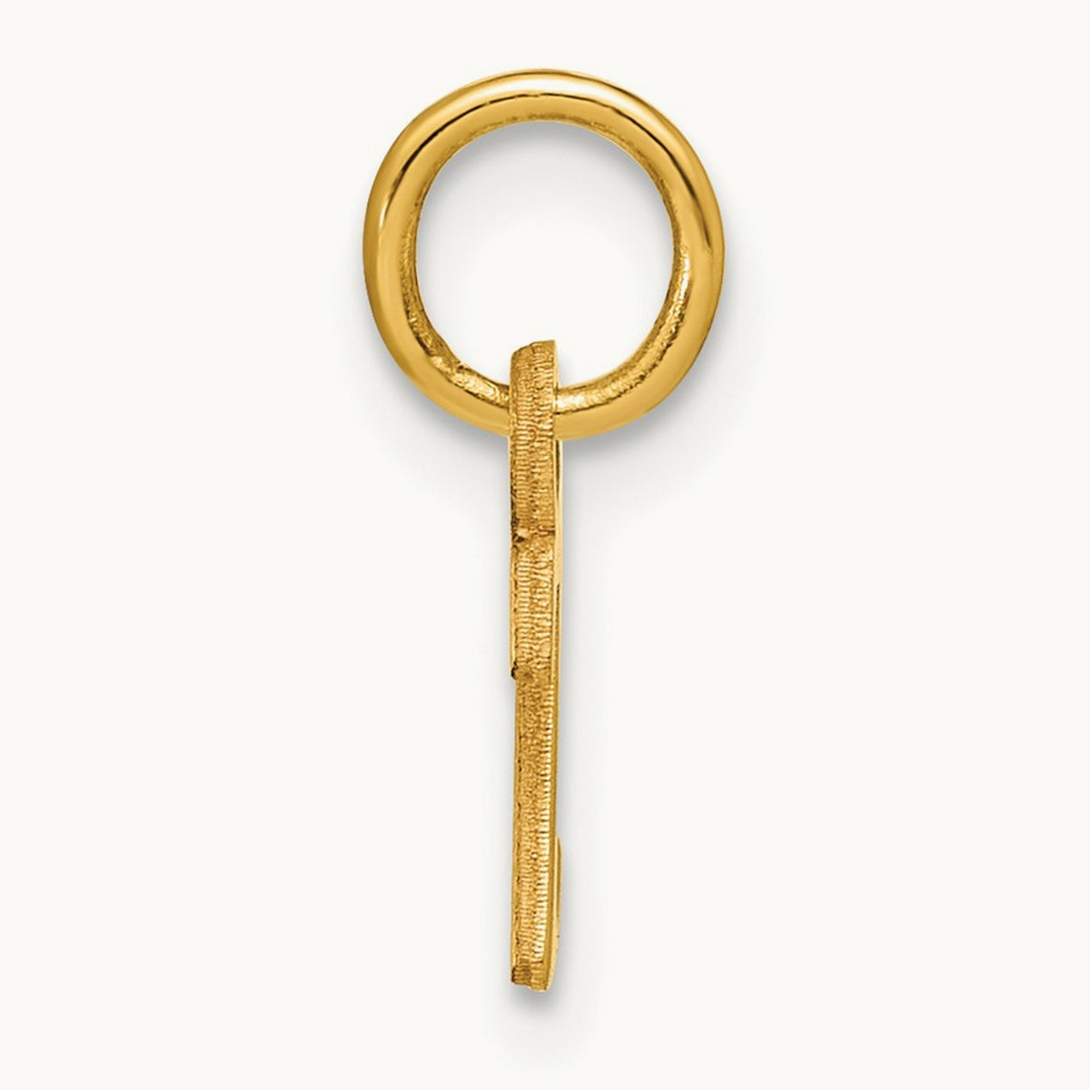 Satin Diamond-cut Initial Charm — 14K Yellow Gold, Z