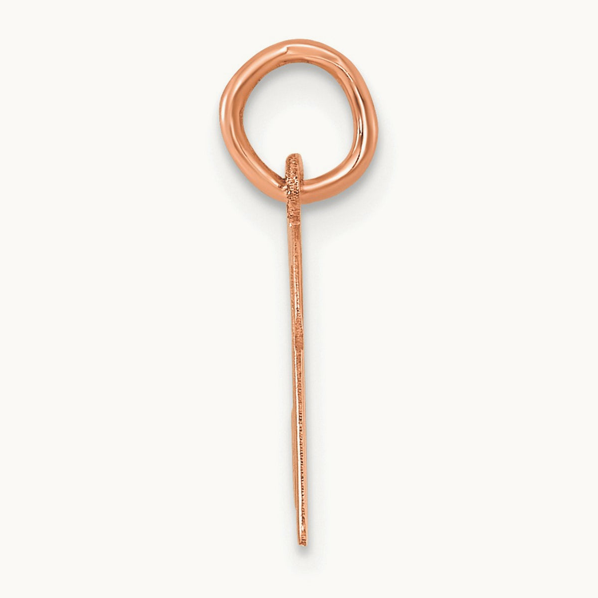 Small Script Letter N Initial Charm, 14K Rose Gold
