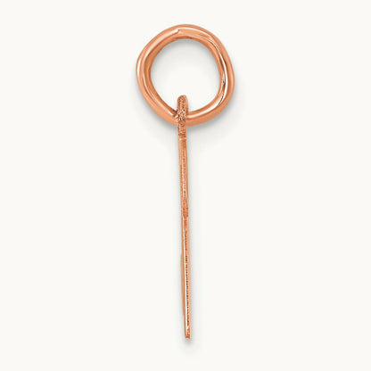 Small Script Letter N Initial Charm, 14K Rose Gold