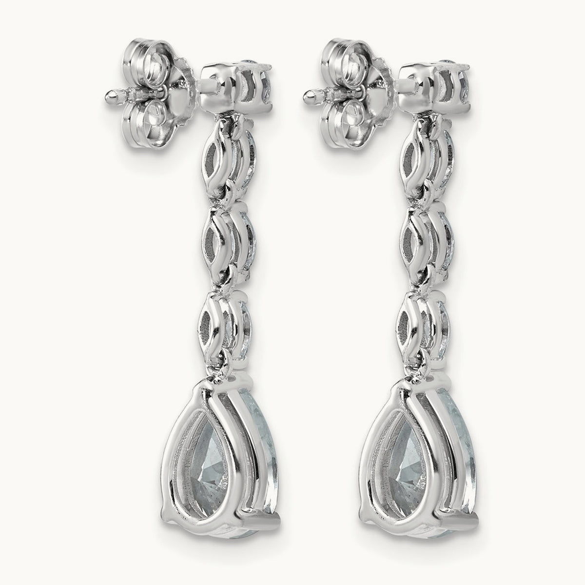 Fashion Dangle Post Earrings, 2.50 ct tw Lab-Grown Diamond — 14K White Gold
