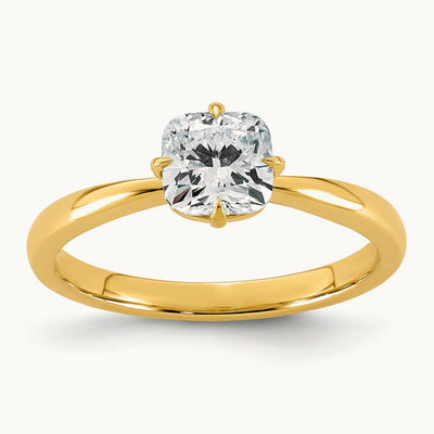 Cushion Center Solitaire Ring, 1-4 ct Lab-Grown Diamond