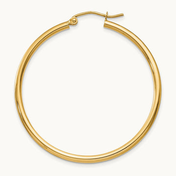 Single 14k Polished 2x40mm Lightweight Tube Hoop Earring